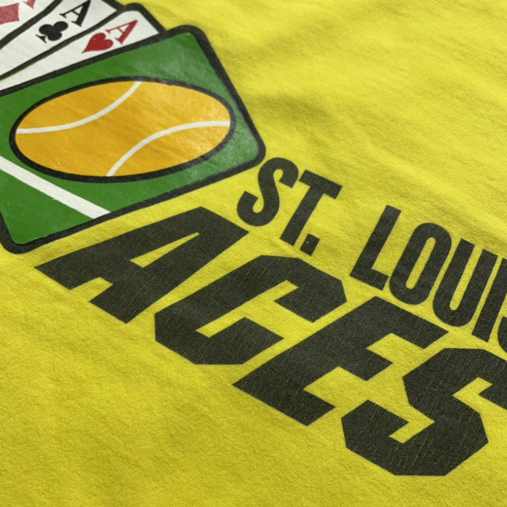 Vintage Tennis Shirt Fruit of the Loom Heavy XL 90s Y2k Tee St Louis Aces Staff - Picture 7 of 14